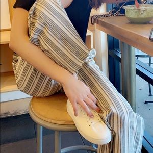 Striped wide leg pants